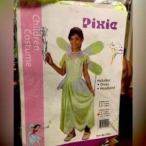 NWT Size 8/10 Girl Green/ Silver/Gold/ Pixie ((Tinker-bell) Halloween Costume